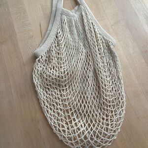 Cream Mesh Tote Bag